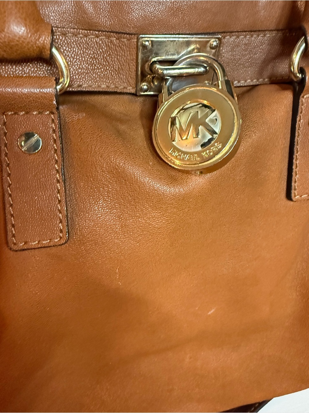 Michael Kors Cognac Leather Hamiltonwith (with callouts) - Picture 2 of 11